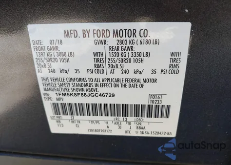 2018 Ford Explorer Limited from USA, damaged, VIN 1FM5K8F88JGC46729